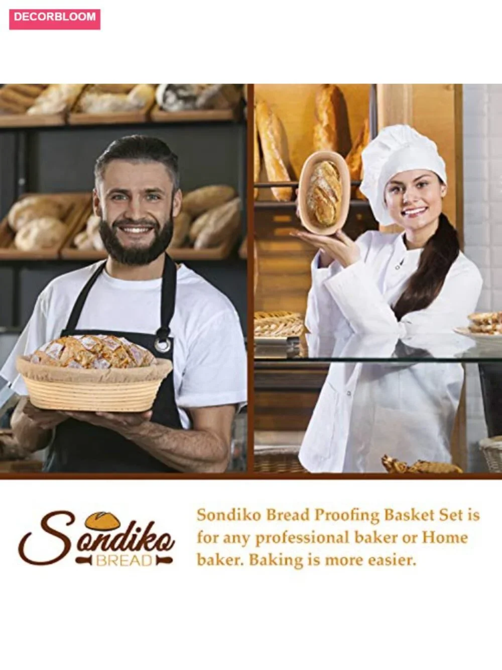 Handmade Rattan Sourdough Proofing Basket with Liner - Oval Banneton Bread